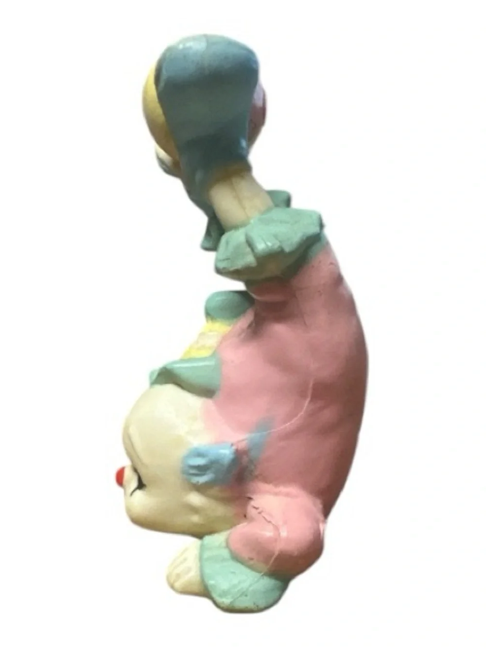 Vintage Pastel Upside Down Clown Figurine